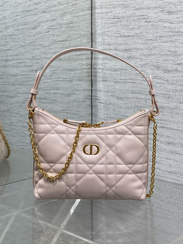 Dior Caro Bucket Bag Pink Cannage