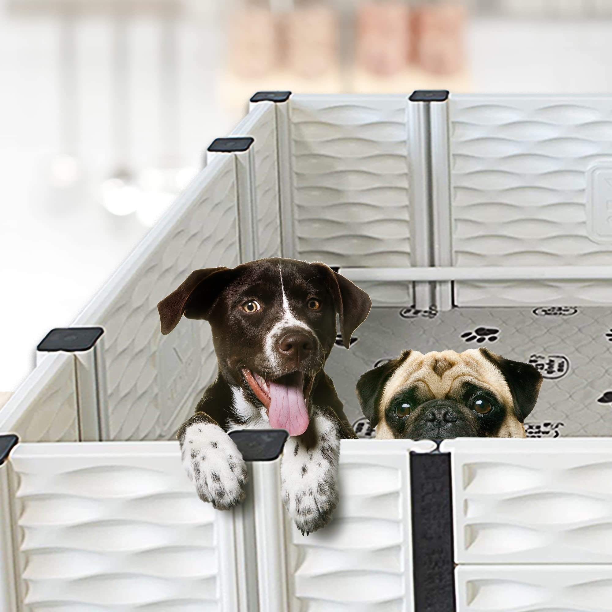 Puppies - Indoor Dog Whelping Pen with Rails - Puppy Playpen