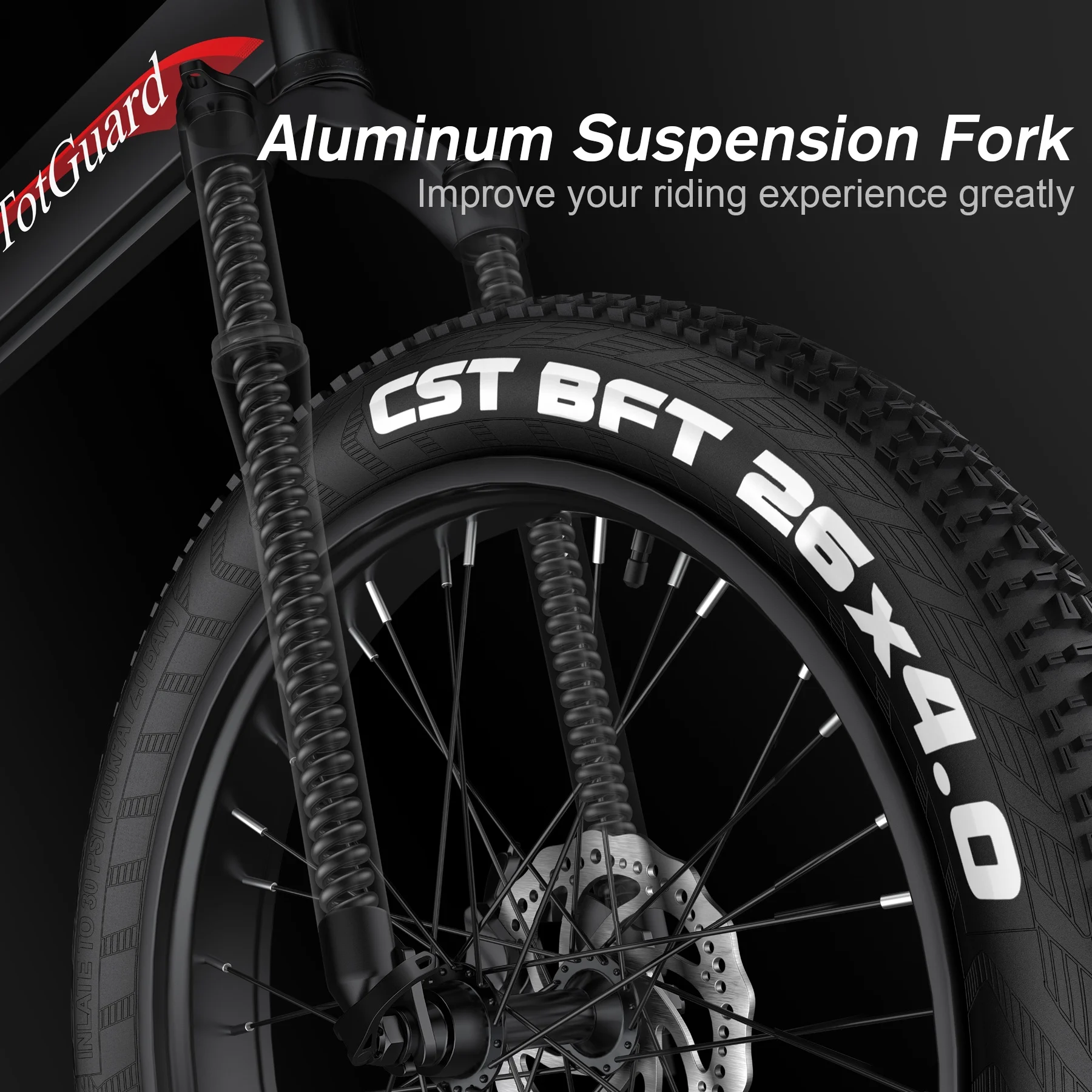 TotGuard 26in Folding Fat Tire Electric Bike, 500W, 48V 10Ah