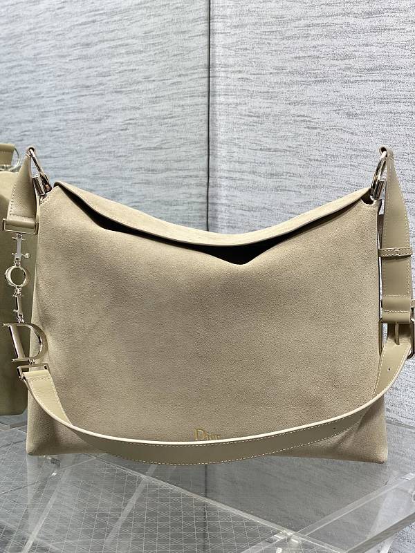 Dior Hobo Bag Large Taupe Suede
