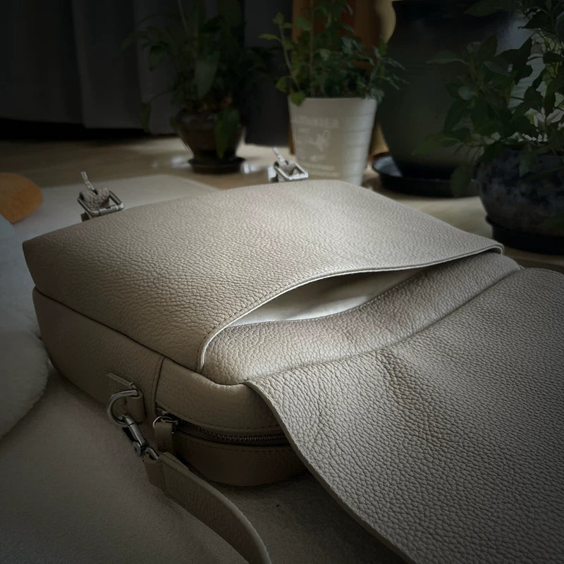 Genuine leather shoulder bag