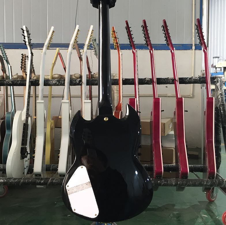 Hot Electric Guitar Black H-H-H Pickups Tremolo Bridge Mahogany Body