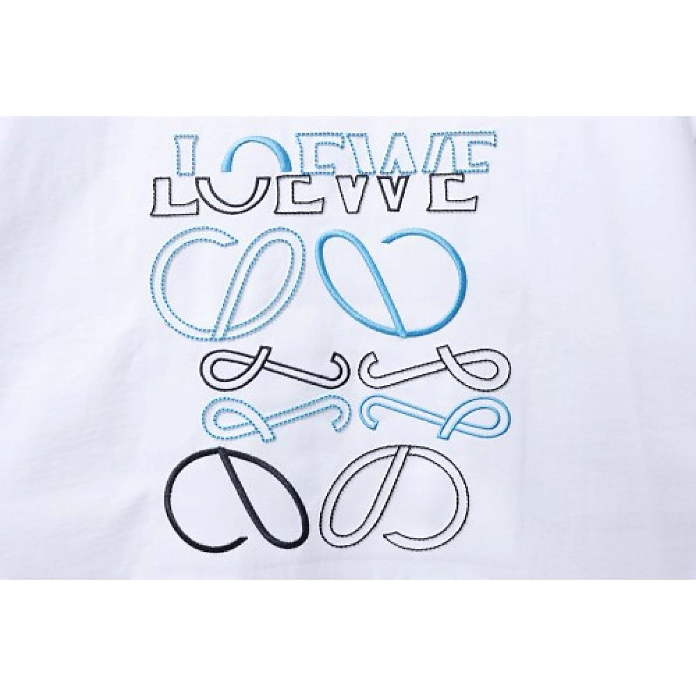 Loewe Misaligned Logo Embroidered T-Shirt White