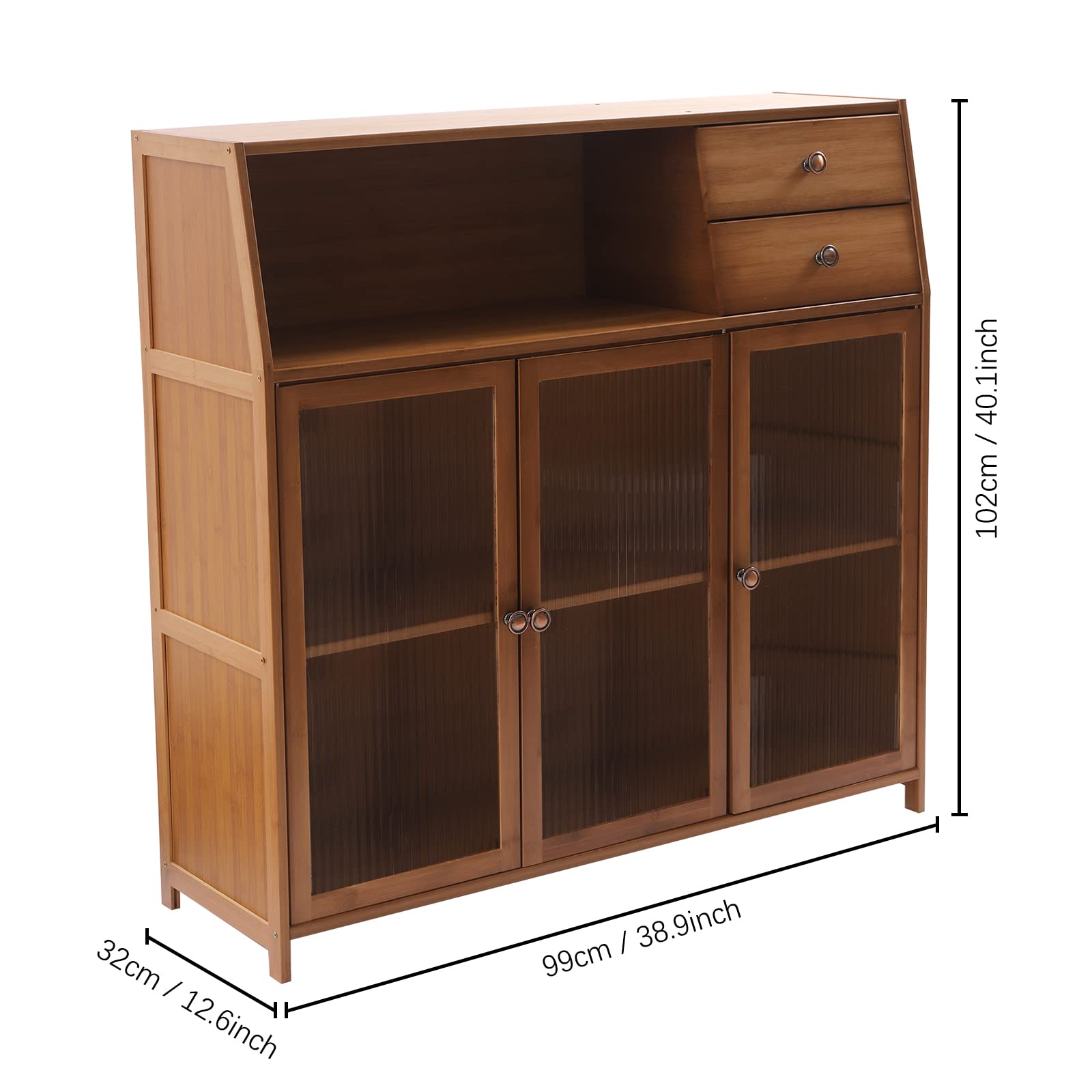 Natural Bamboo Buffet Sideboard Cabinet
