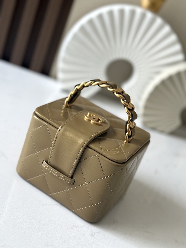 Chanel 2227 Gold Patent Vanity Bag