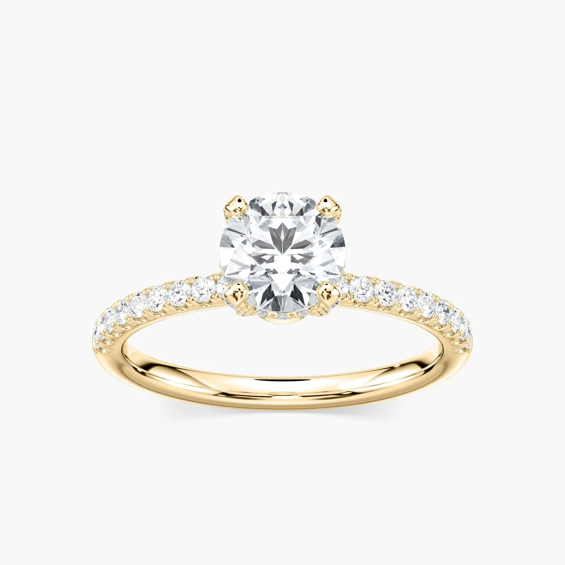 Adelaide Round Lab Grown Diamond Adorned Hidden Halo Engagement Ring