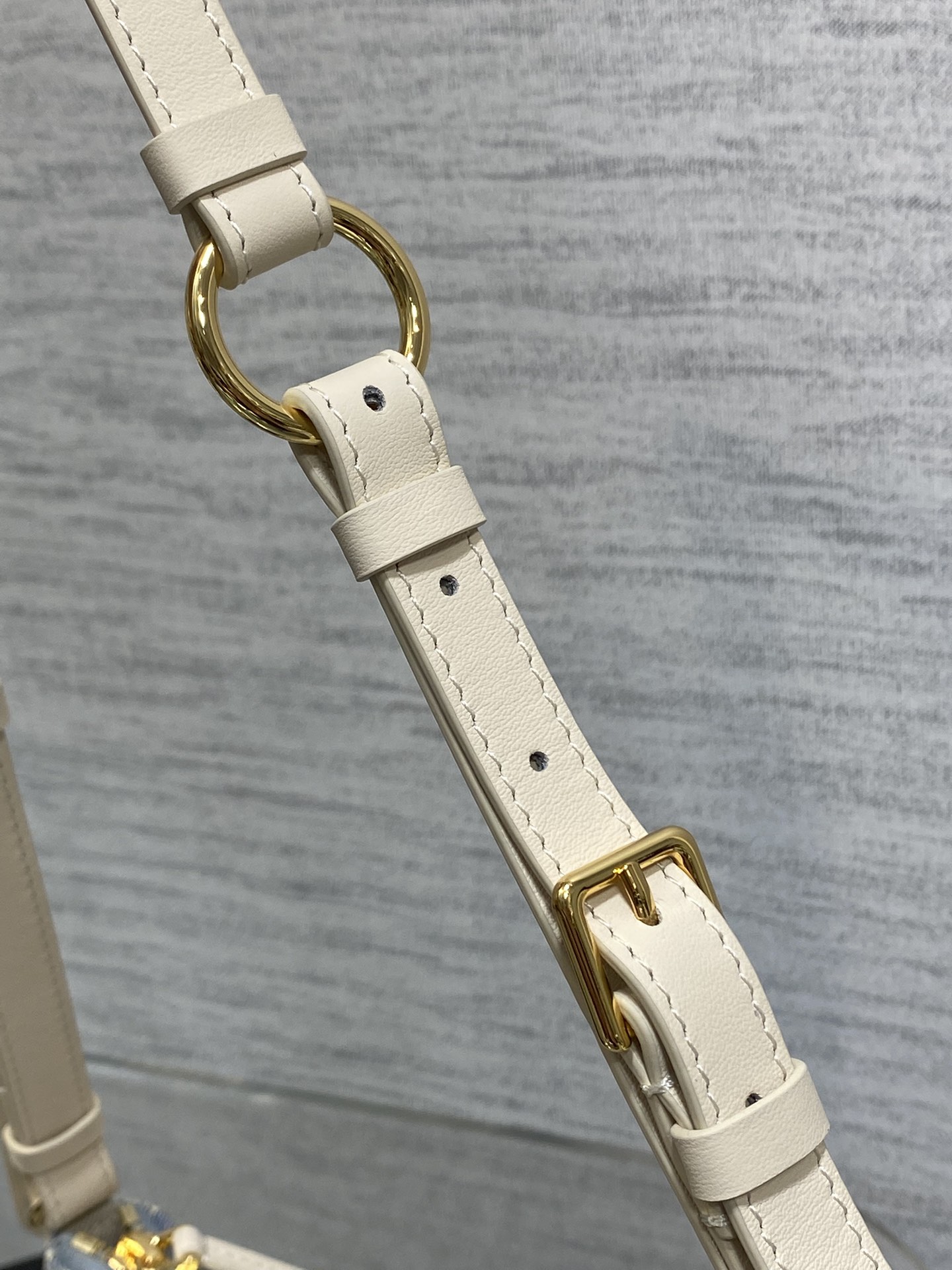 Dior White Embroidered Saddle Bag
