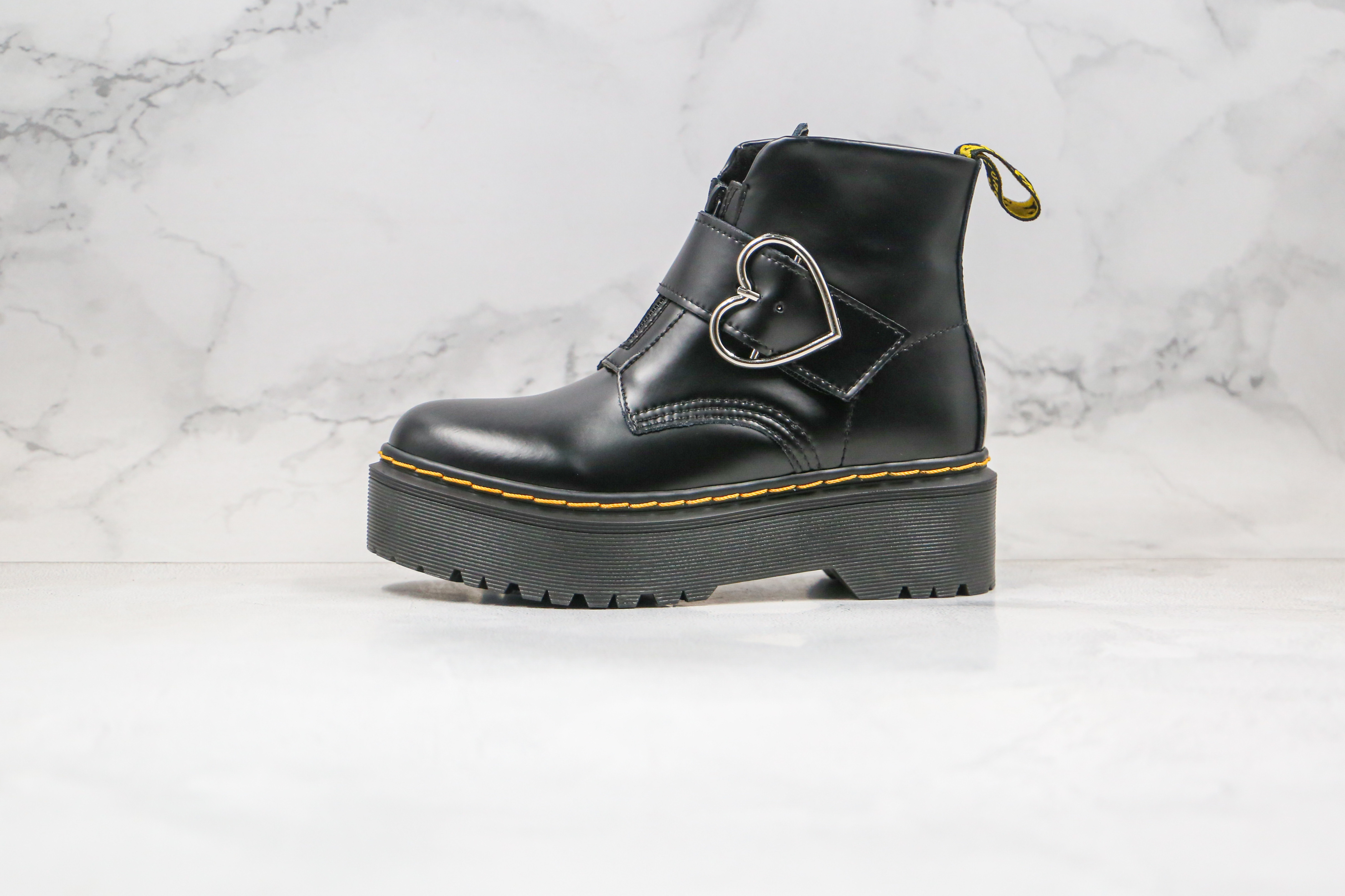 Dr. Martens Black Platform Buckle High Boots