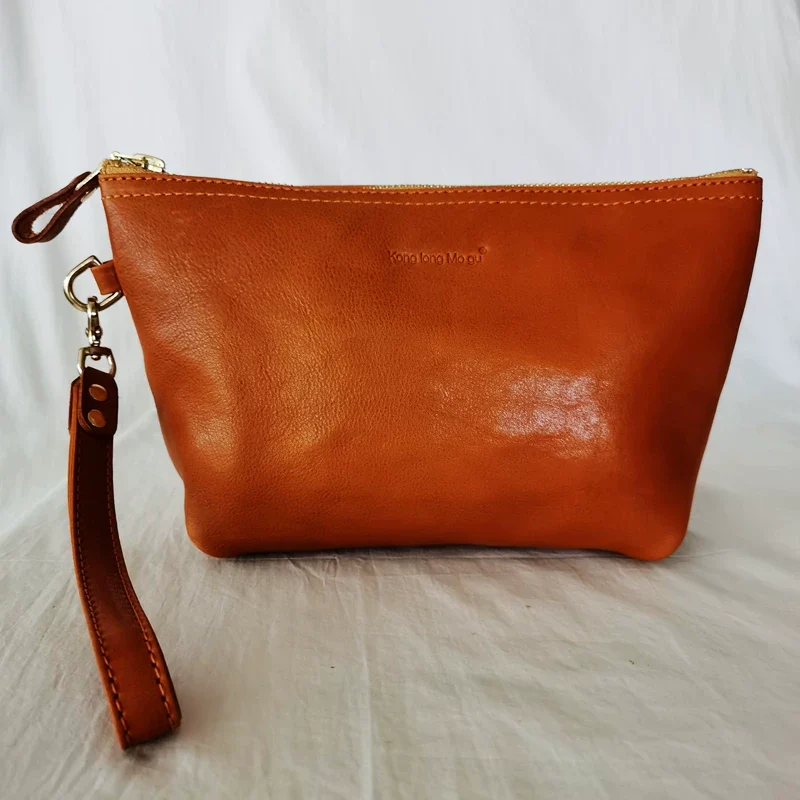 Genuine leather clutch bag