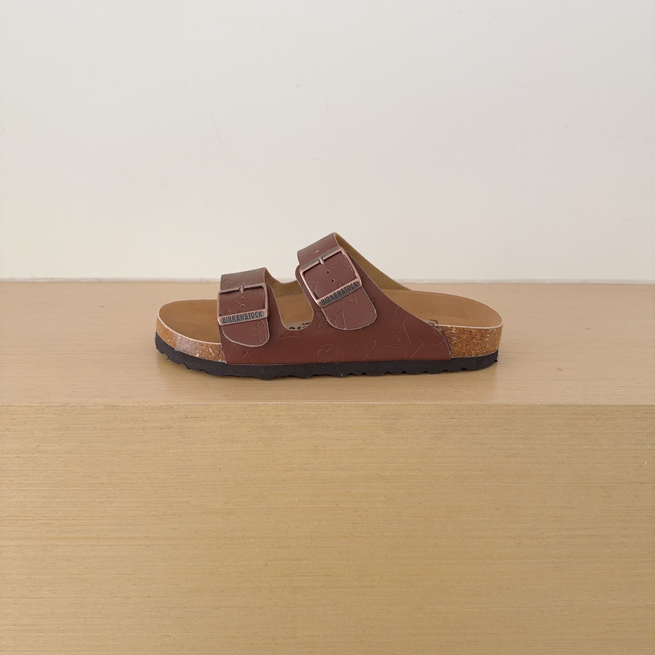 3 D Logo Birken-Style Two-Strap Sandals