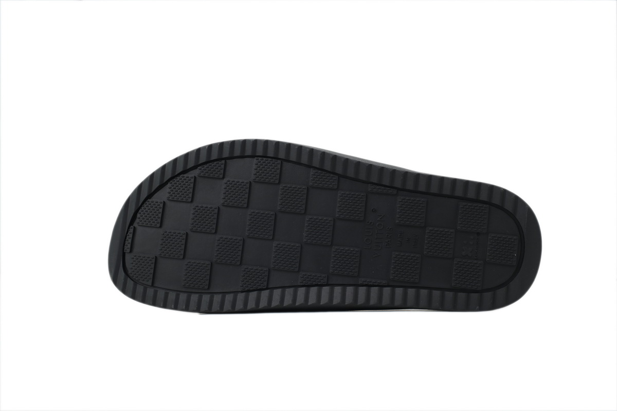 LOUIS VUITTON Slippers Black Denim Fabric