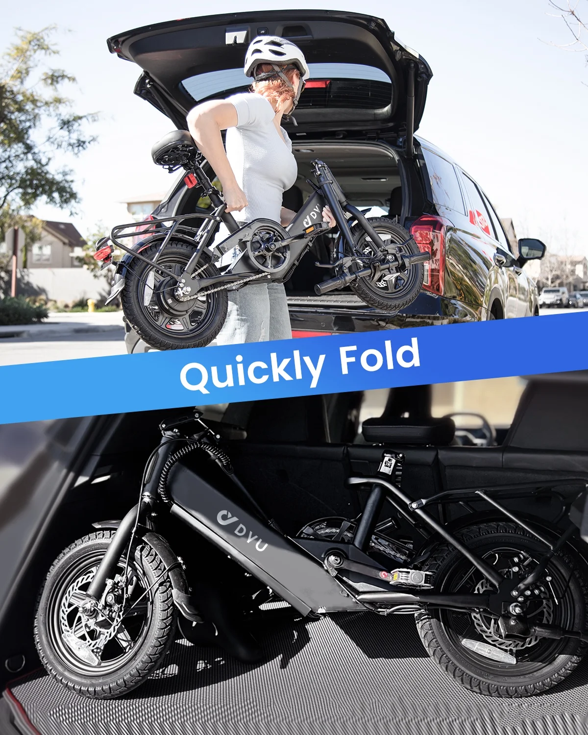 DYU 14in Folding Electric Bike, 500W Peak, 36V 7.8Ah