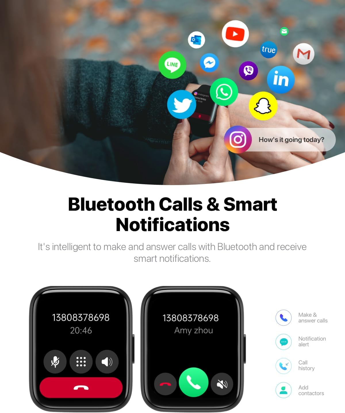 Smart Watch for Men Women - Answer/Make Calls/Quick Reply/AI Voice Assistant, 1.83