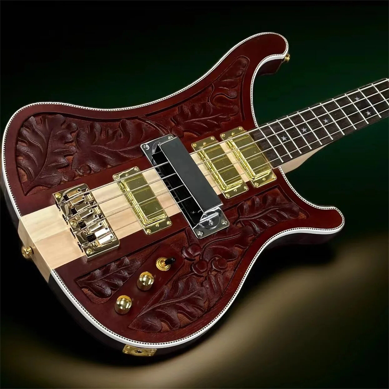 Hot Sale Bass Guitar Lemmy Kilmister Matte Carved Top Electric Bass 4 strings