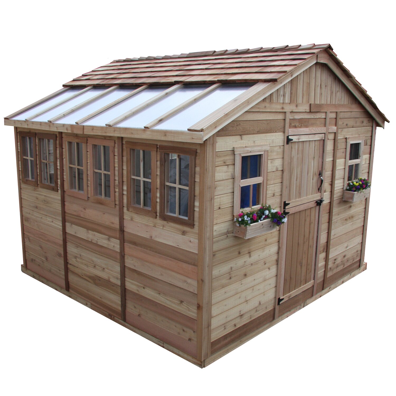 12x12 ft Cedar Wood Sunshed Garden Shed