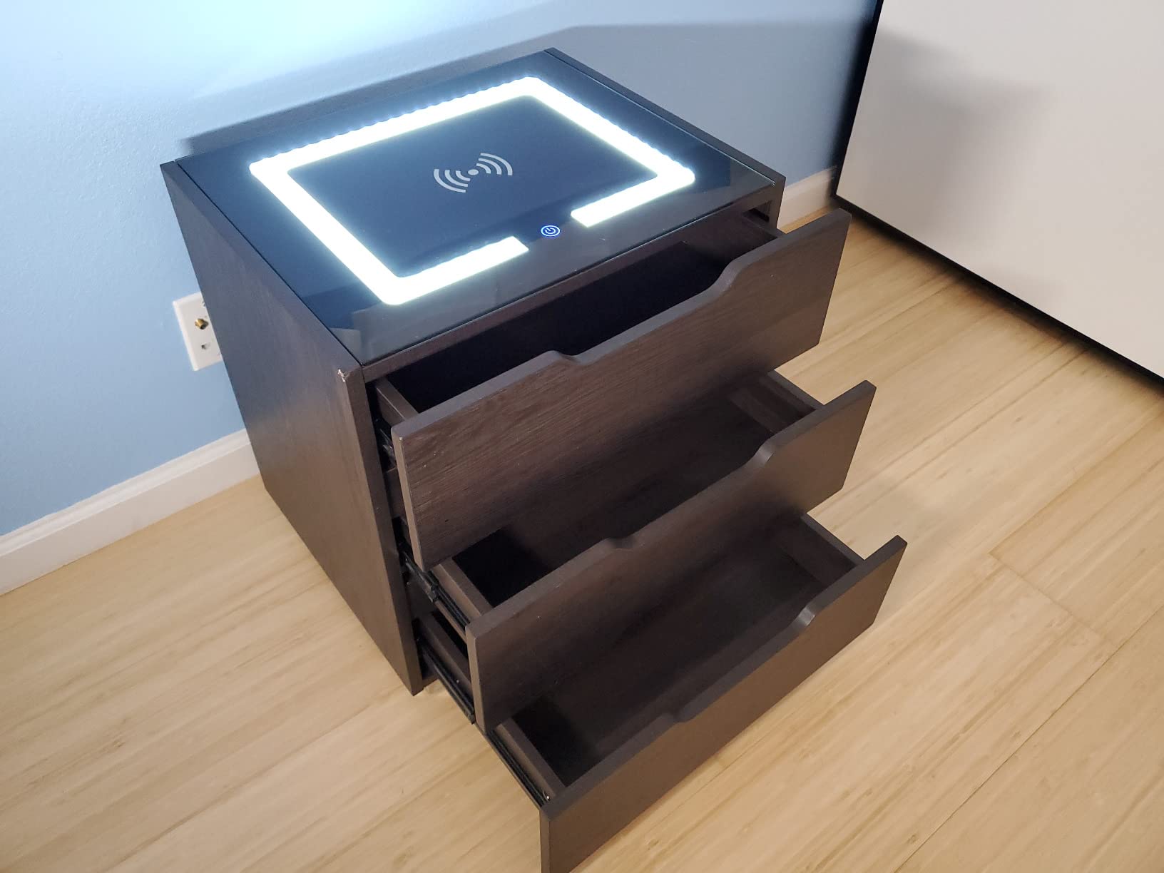 Nightstands Wireless Charging Station and LED Lights