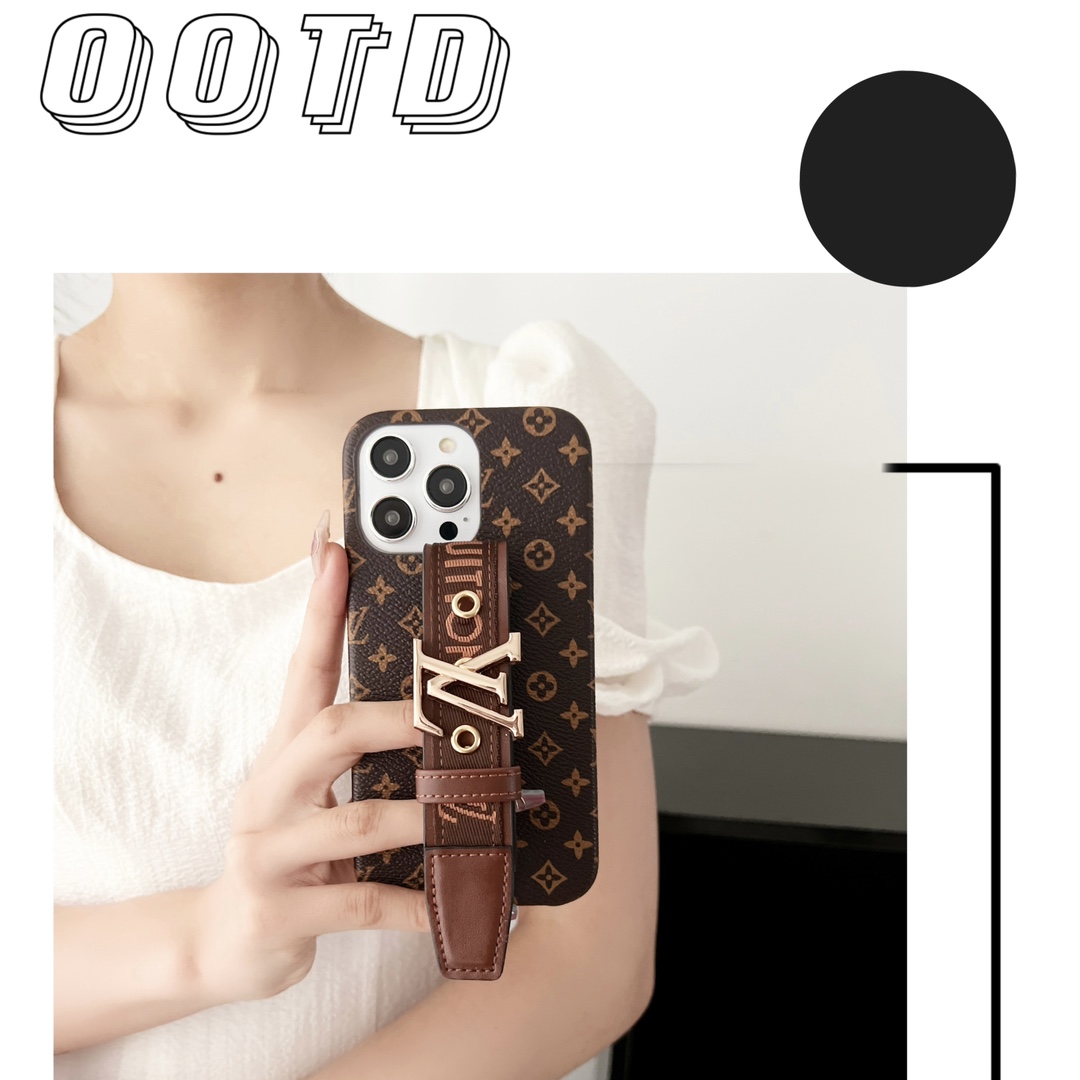 Louis Vuitton Classic Monogram Wrist Strap Luxury Phone Case