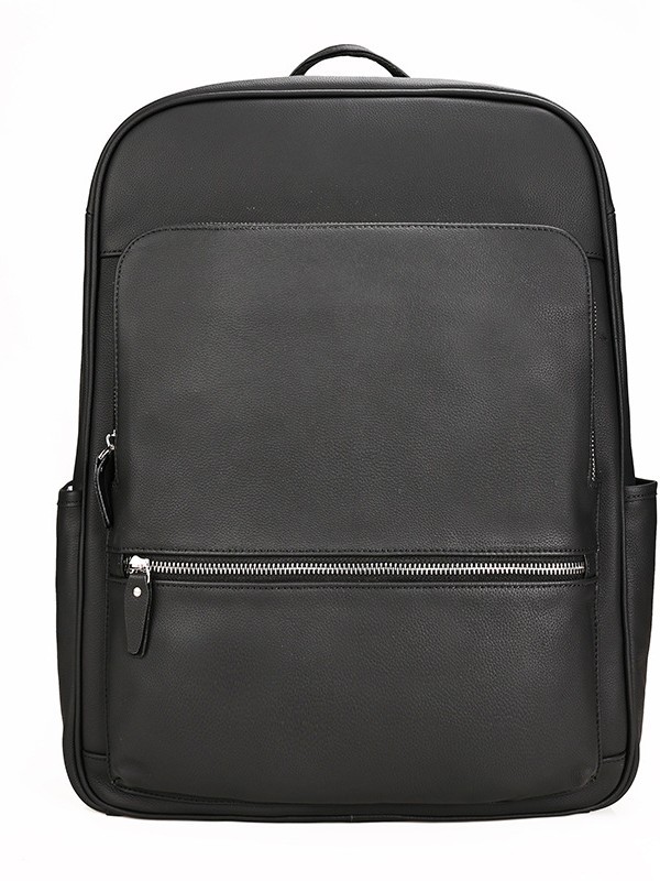 Professional Black Leather Laptop Backpack