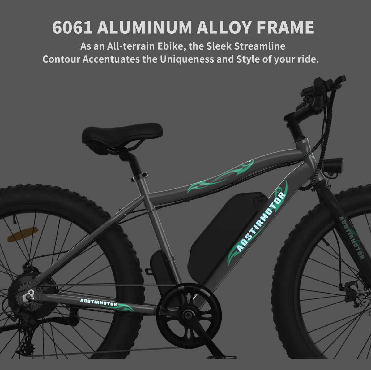 Aostirmotor 26in Fat Tire Electric Mountain Bike, 500W, 36V 13Ah
