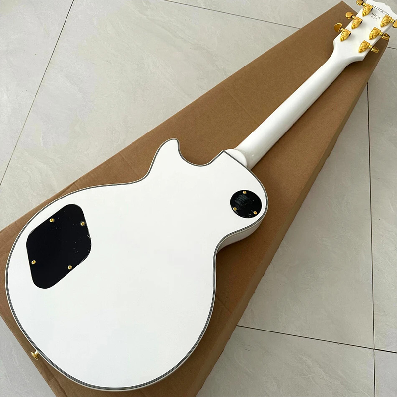 Alpine White LP Electric Guitar, Fret Binding, Tune-o-Matic Bridge Top