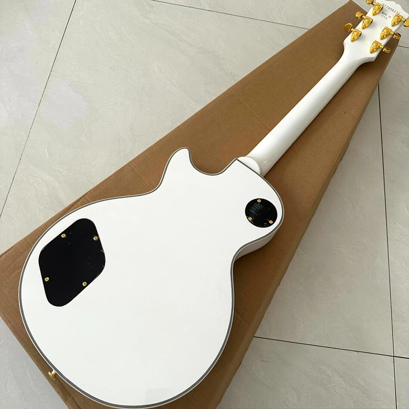 Alpine White LP Electric Guitar, Fret Binding, Tune-o-Matic Bridge Top