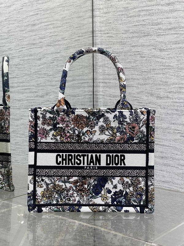 Dior Book Tote Small Blue Floral