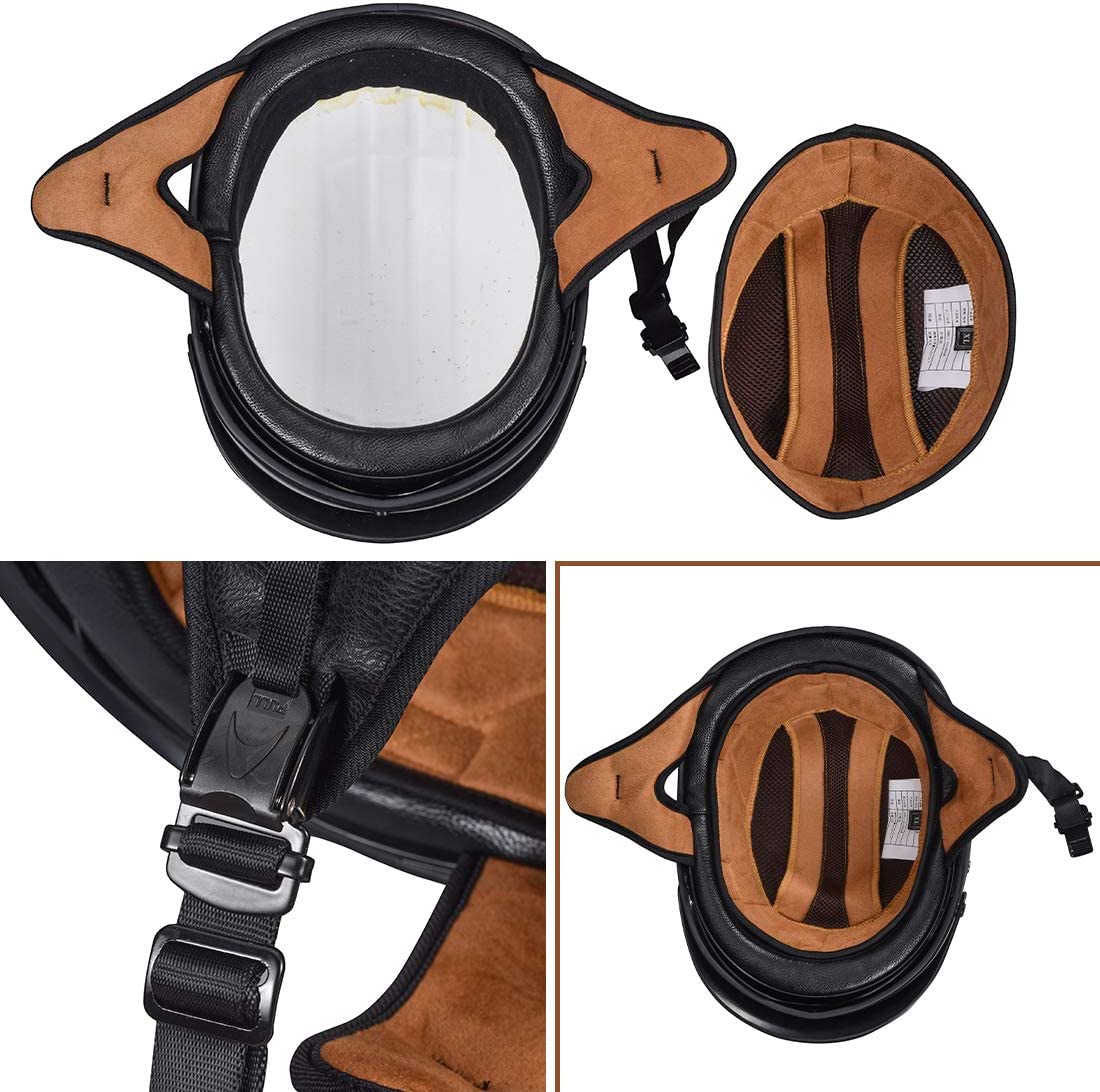 VCOROS Carbon Fiber Open Face Sun Shield Crusie Motorcycle Helmet