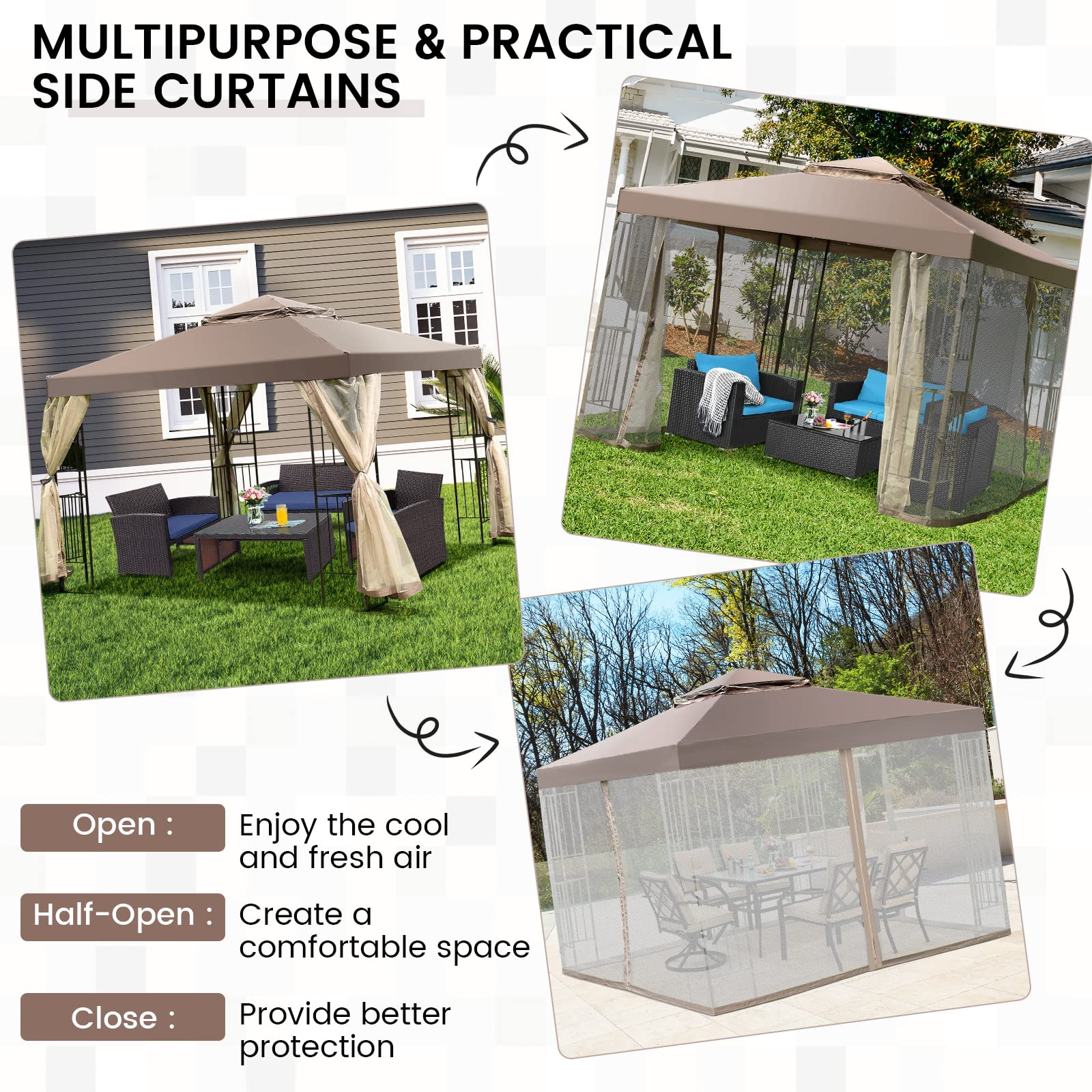 10x10 Feet Patio Gazebo