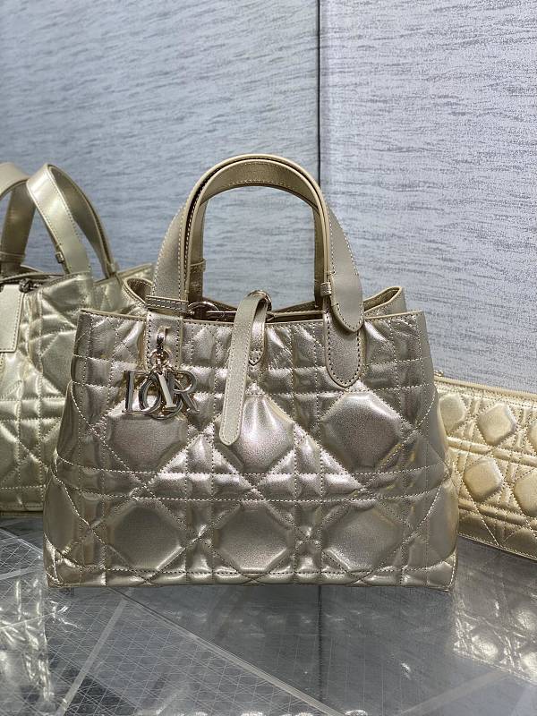 Dior Toujours Tote Bag Medium Gold Patent