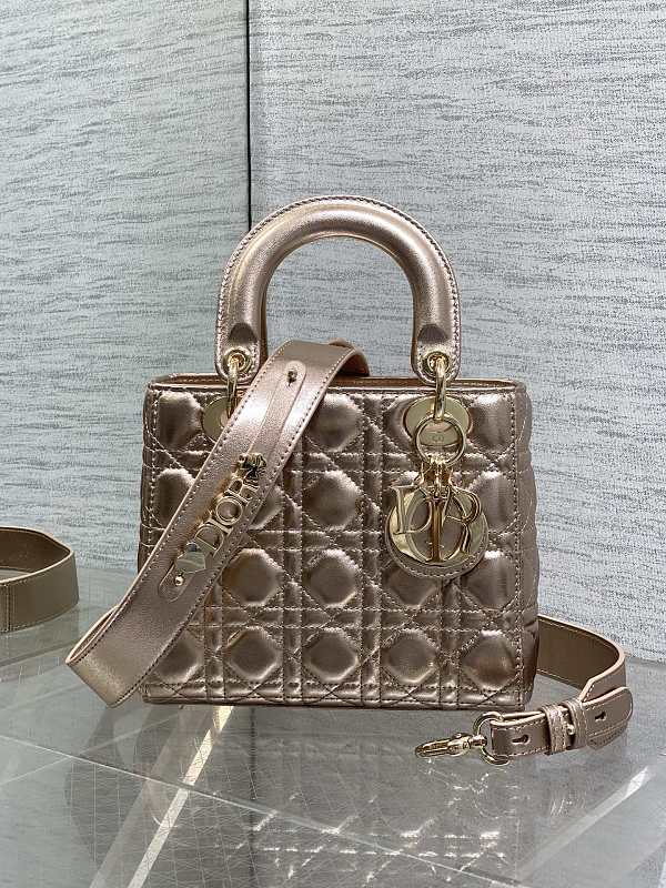Lady Dior Bag Small Champagne