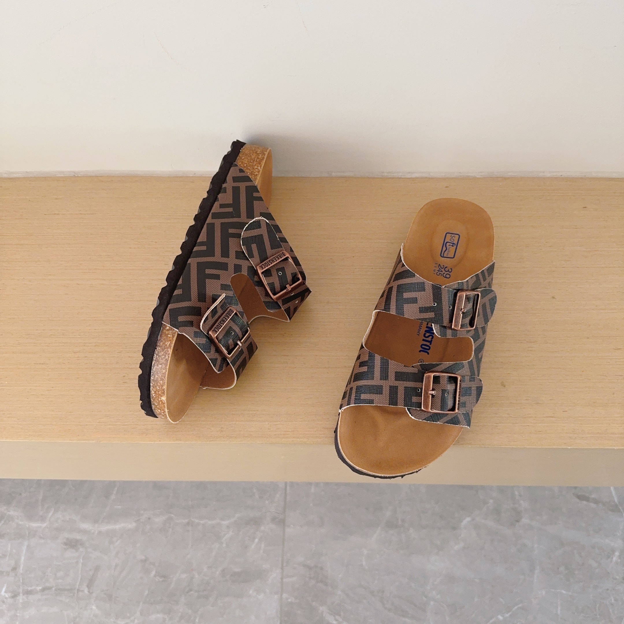 UGG Kids FF Check Birken-Style Two-Strap Sandals Adult And Kids