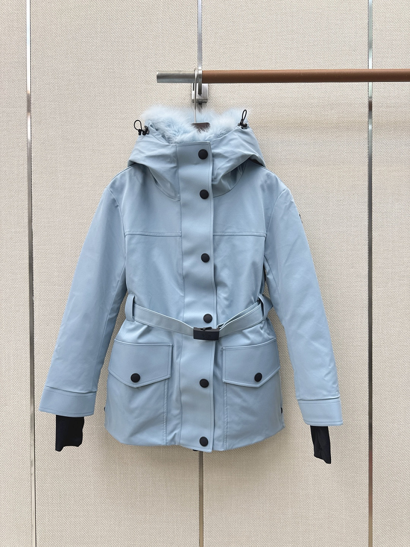 Moncler Grenoble Laplance Women Belted Down Ski Jacket With Fur Hood