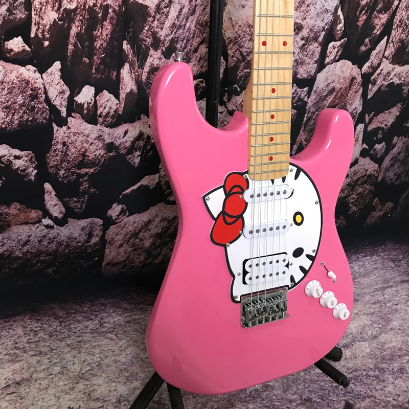 electric guitar start SQ pink cat hello red bow in stock