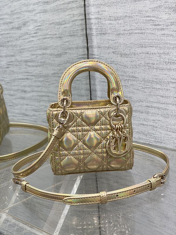 Lady Dior Mini Bag Champagne Gold