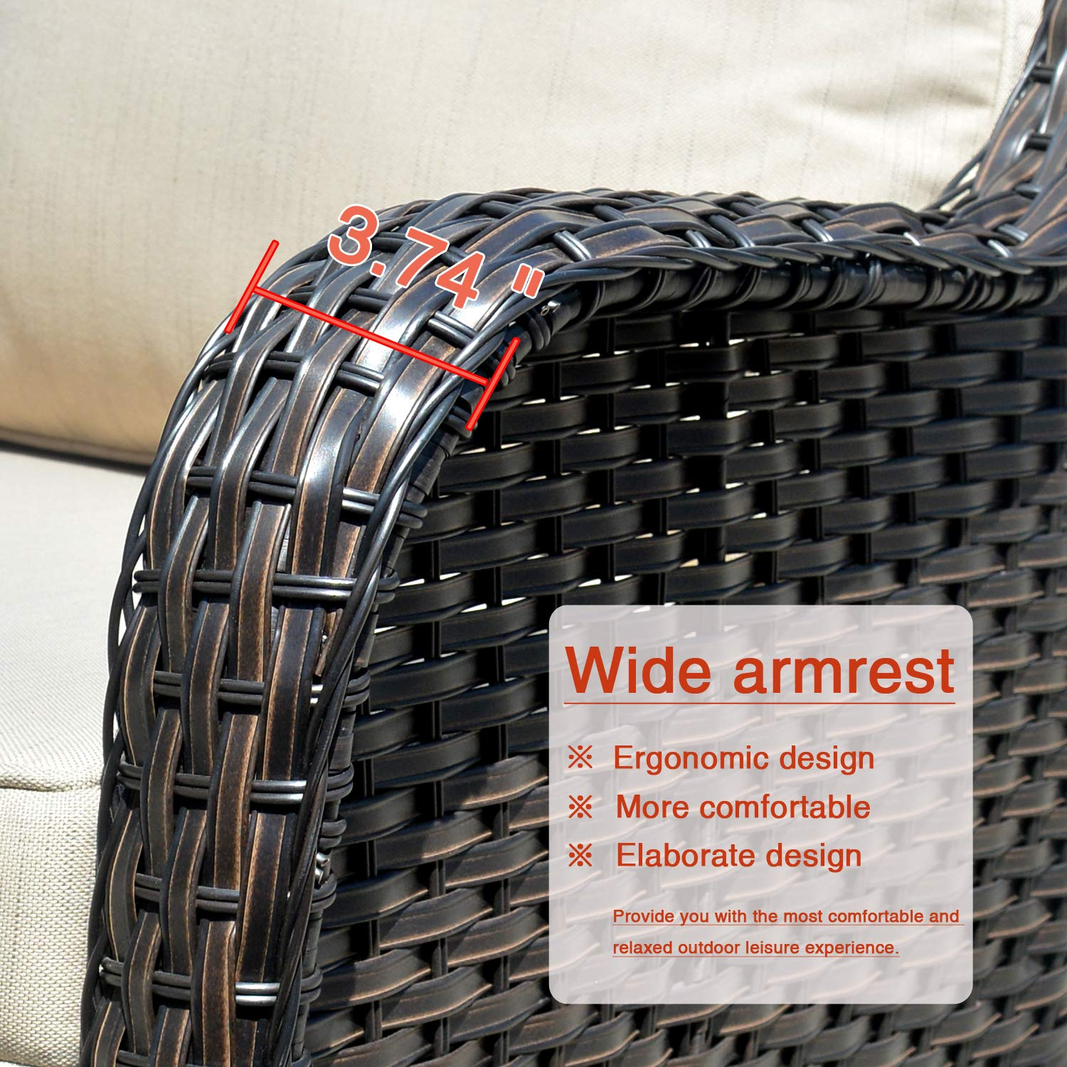 Outdoor Furniture Patio Furniture Set 7 Pcs All Weather Wicker