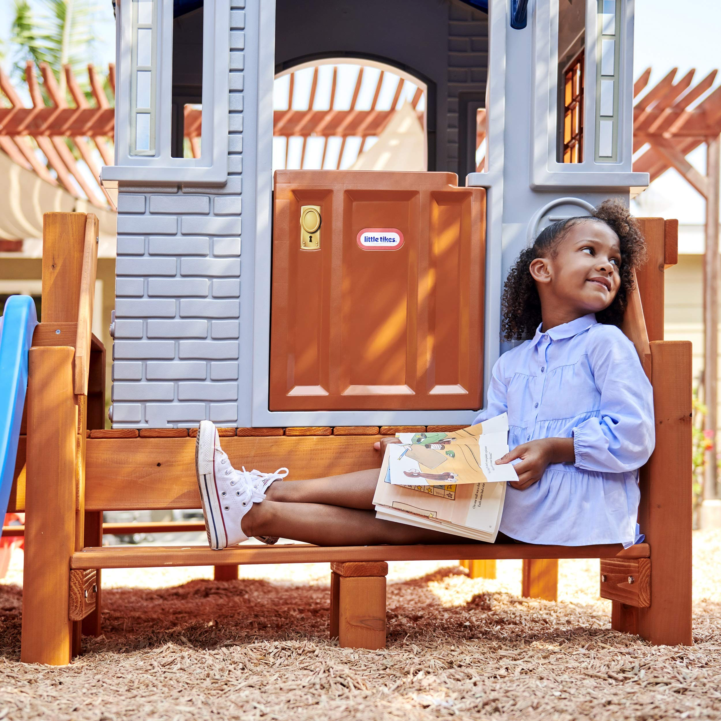 Chipmunk Cottage Wooden Backyard Playset with Swing Set