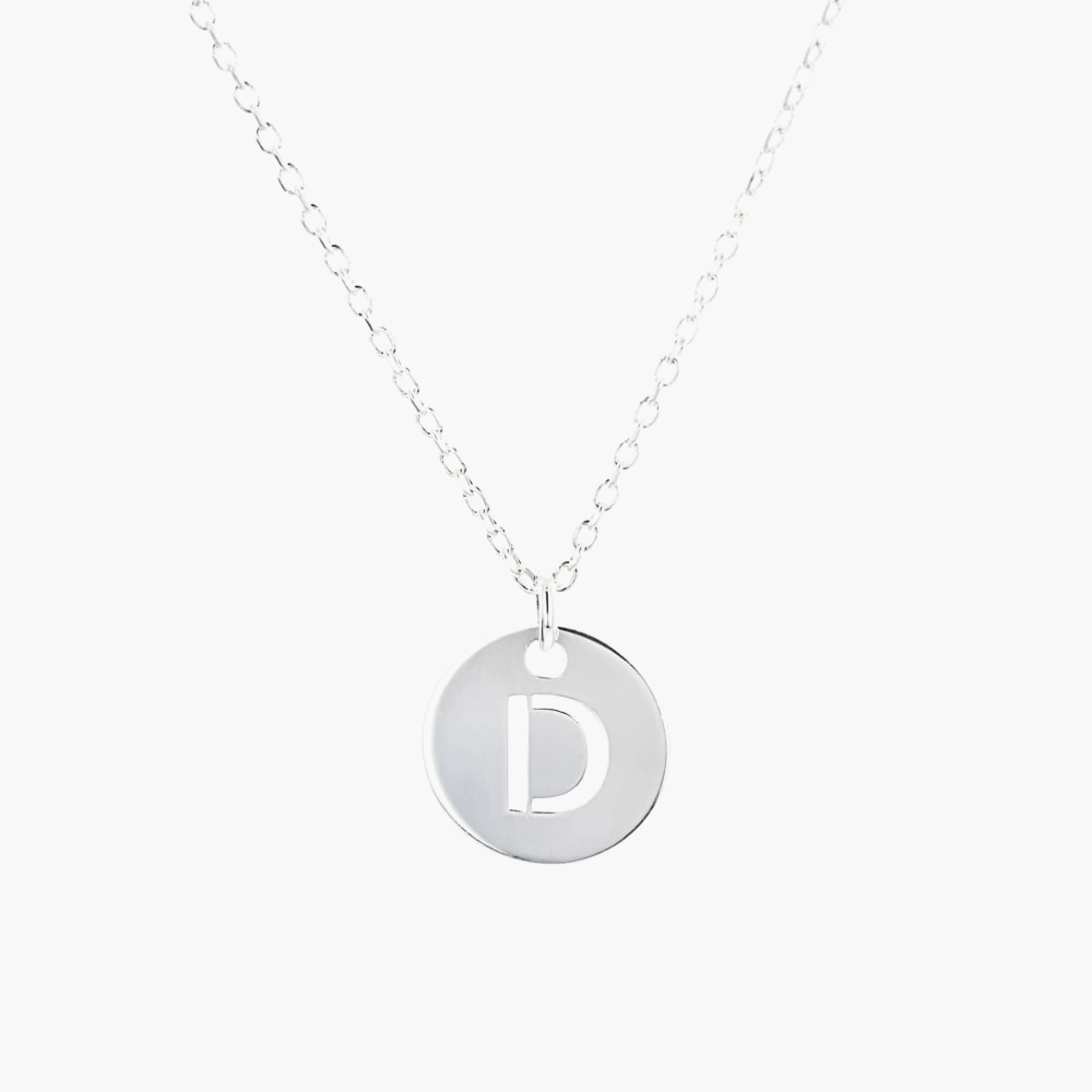 Cutout Initial Disc Pendant   - 16 to 18 Inches