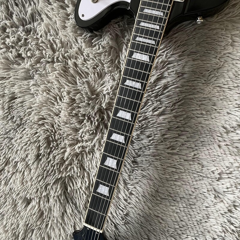 Top 6-Strings Electric Guitar Solid Mahogany Body HH Pickups Black Fretboard
