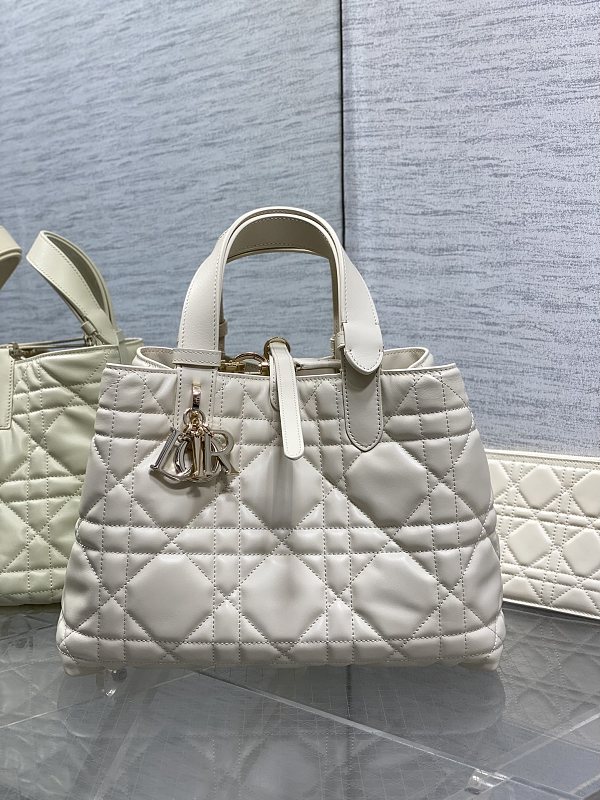 Dior Toujours Tote Bag Medium Ivory Leather
