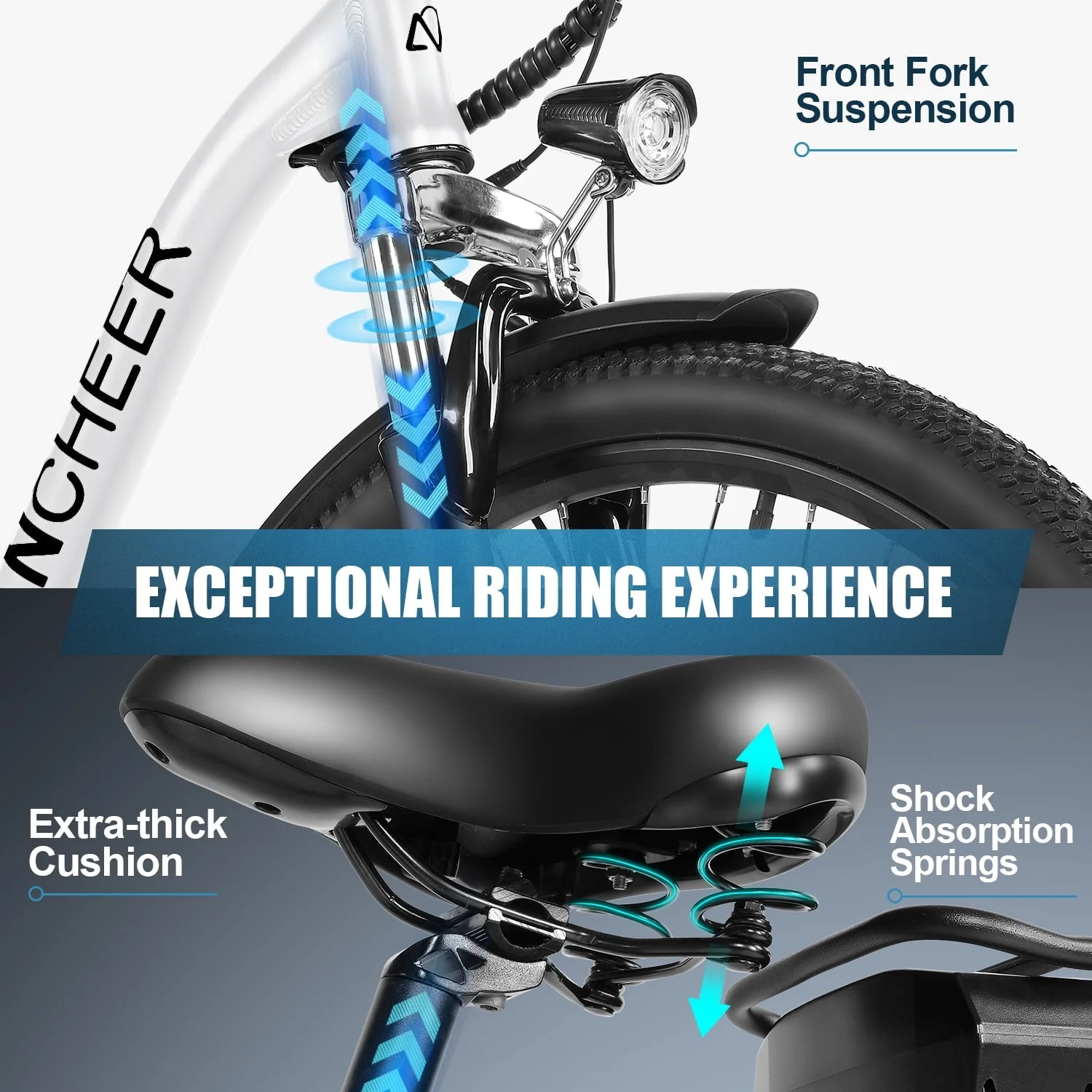 ANCHEER 26in Electric Commuter Bike, 48V 500Wh, 7-Speed
