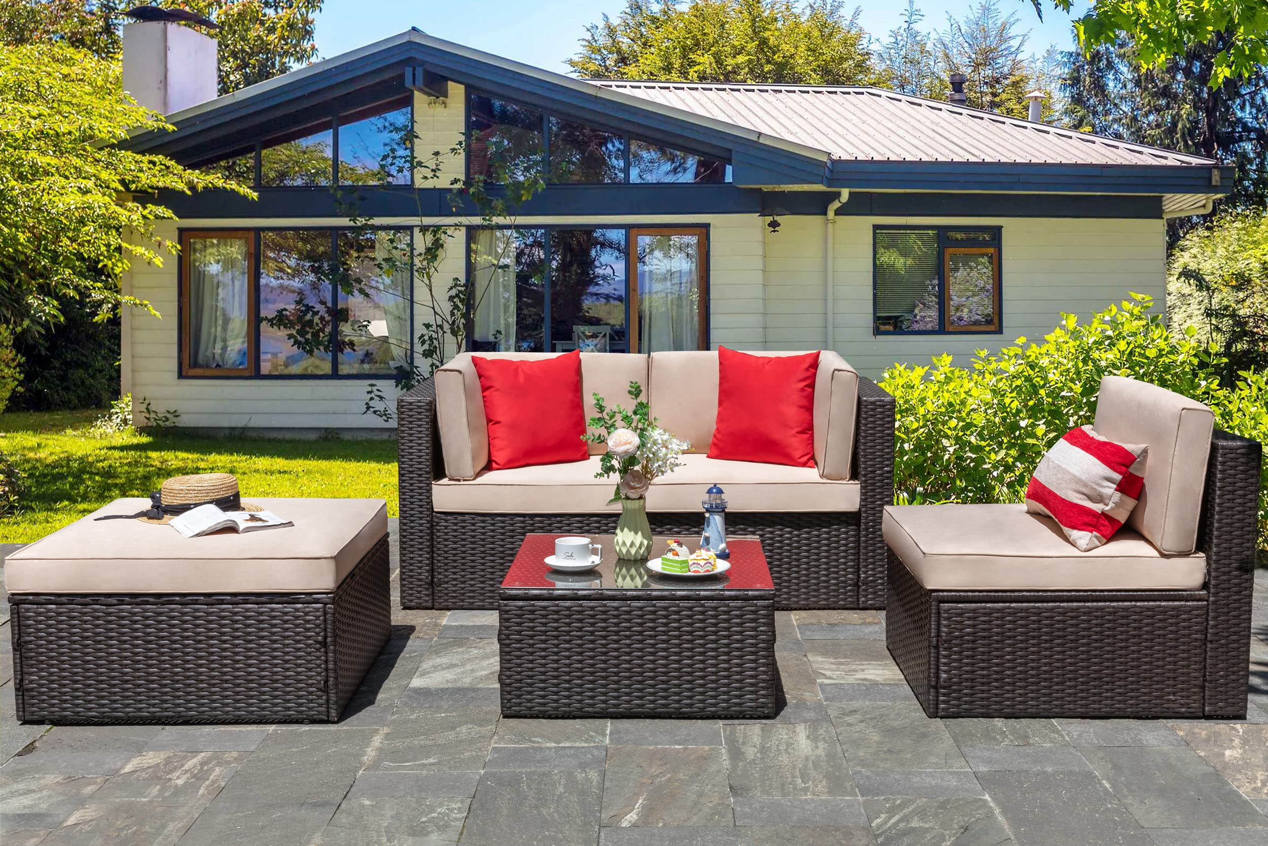 5 Pcs Patio Furniture Sets