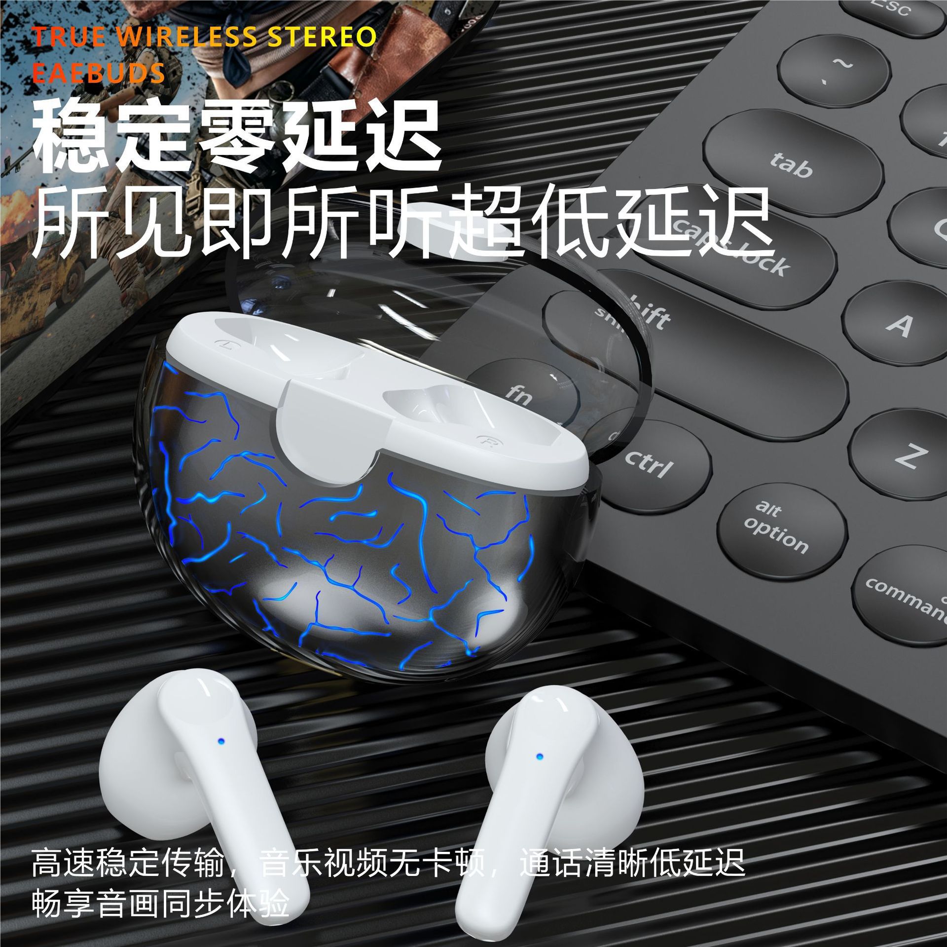 Wireless Earphones Bluetooth Earphone - back view