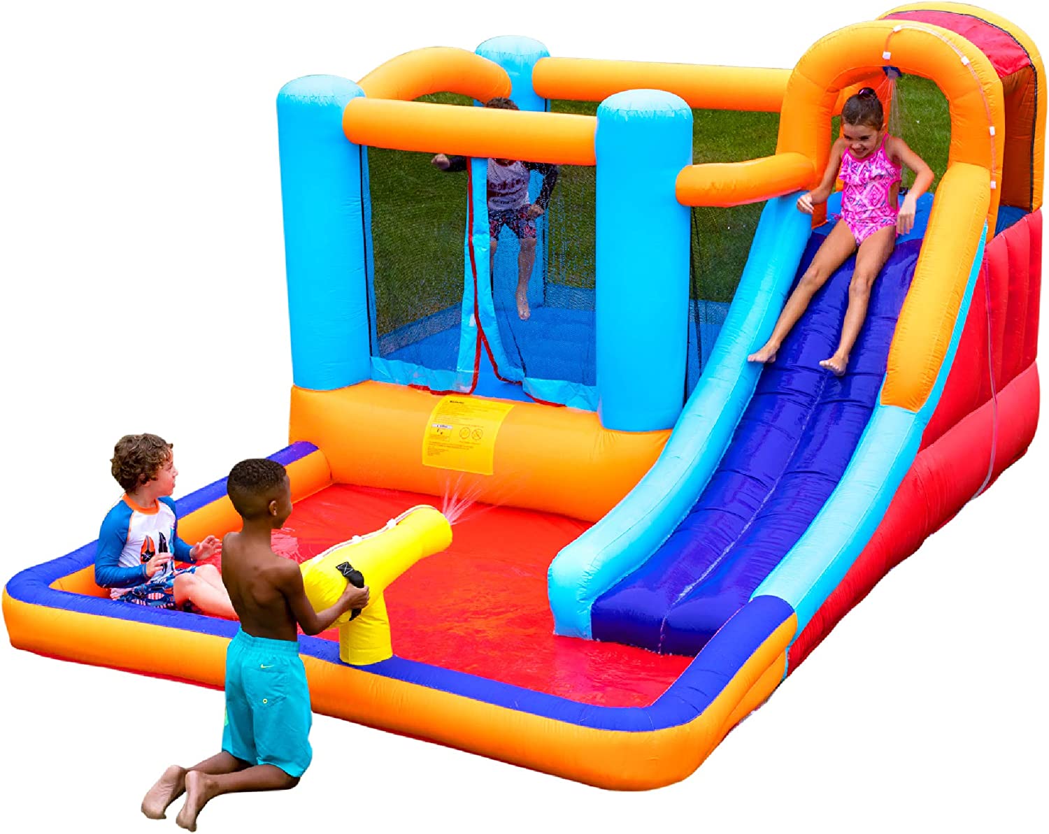 Double Water Slide with Climbing Wall 6.5x13x11 FT Inflatable