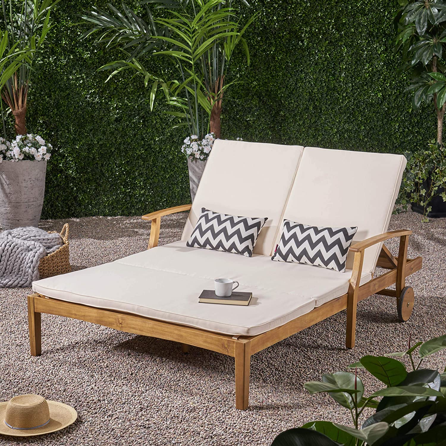 Samantha Double Chaise Lounge for Yard & Patio