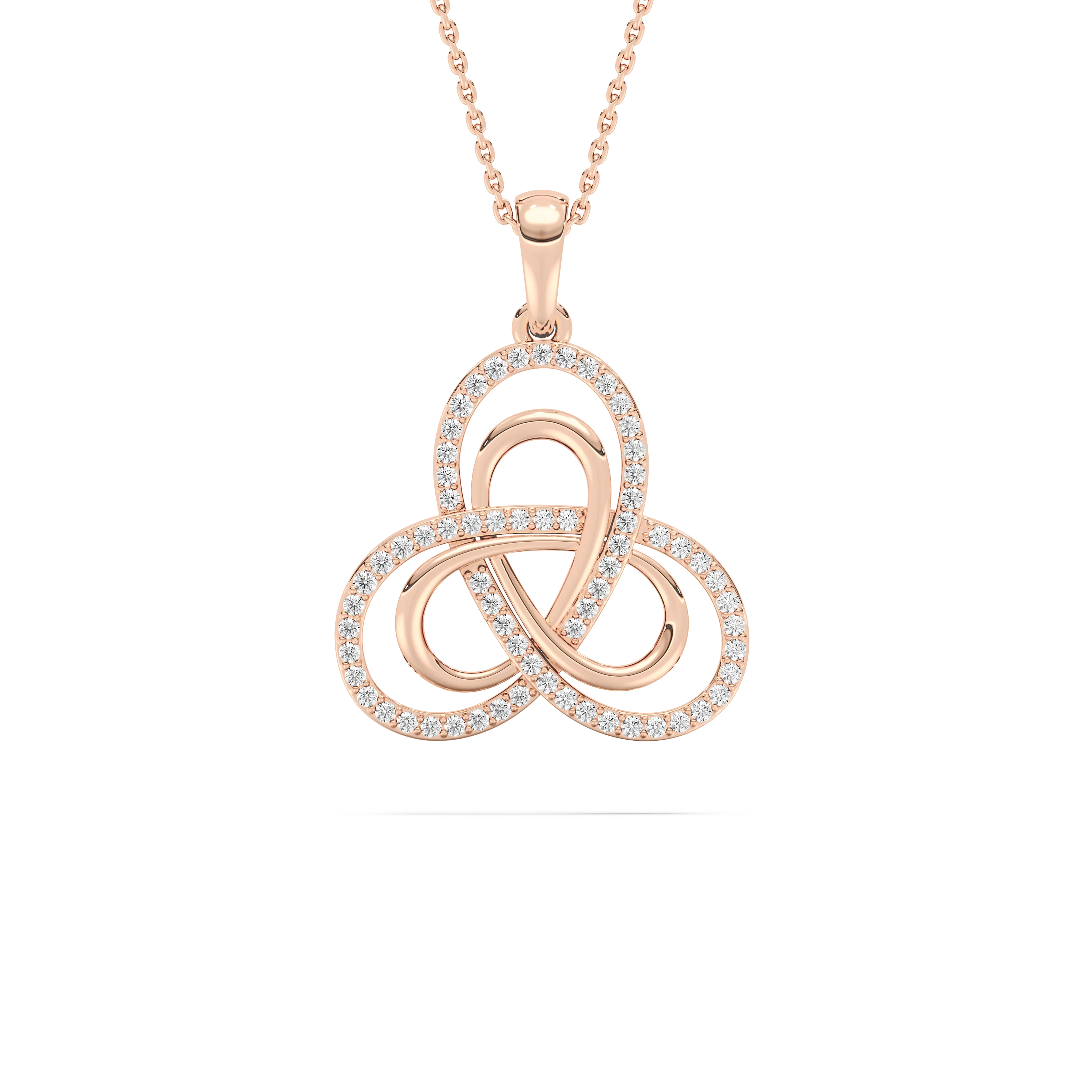 1/2 ctw Round Lab Grown Diamond Infinity Knot Pendant  - 18 Inches
