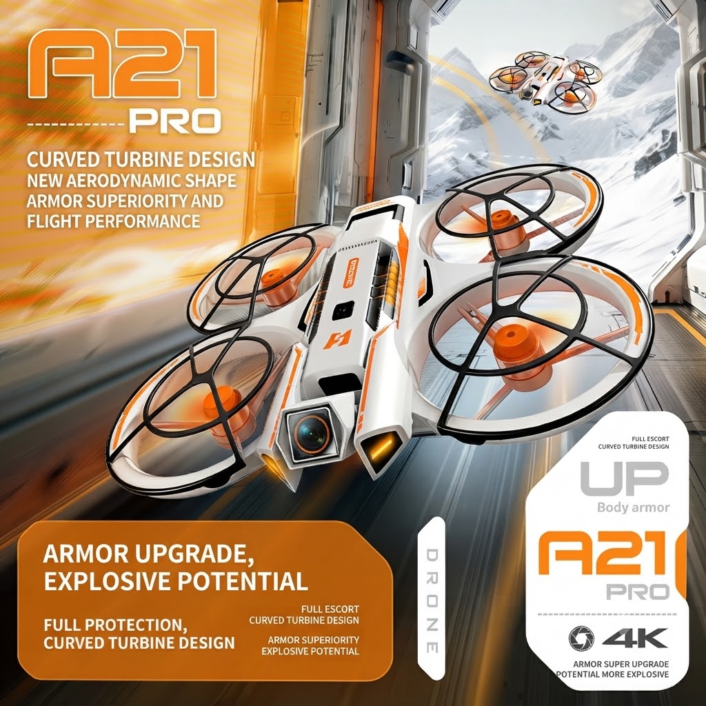 A21 Pro 4K Camera Drone | Durable Brushless Quadcopter with 360° Flip, Multi-Speed Modes & All-in-One Remote Controller