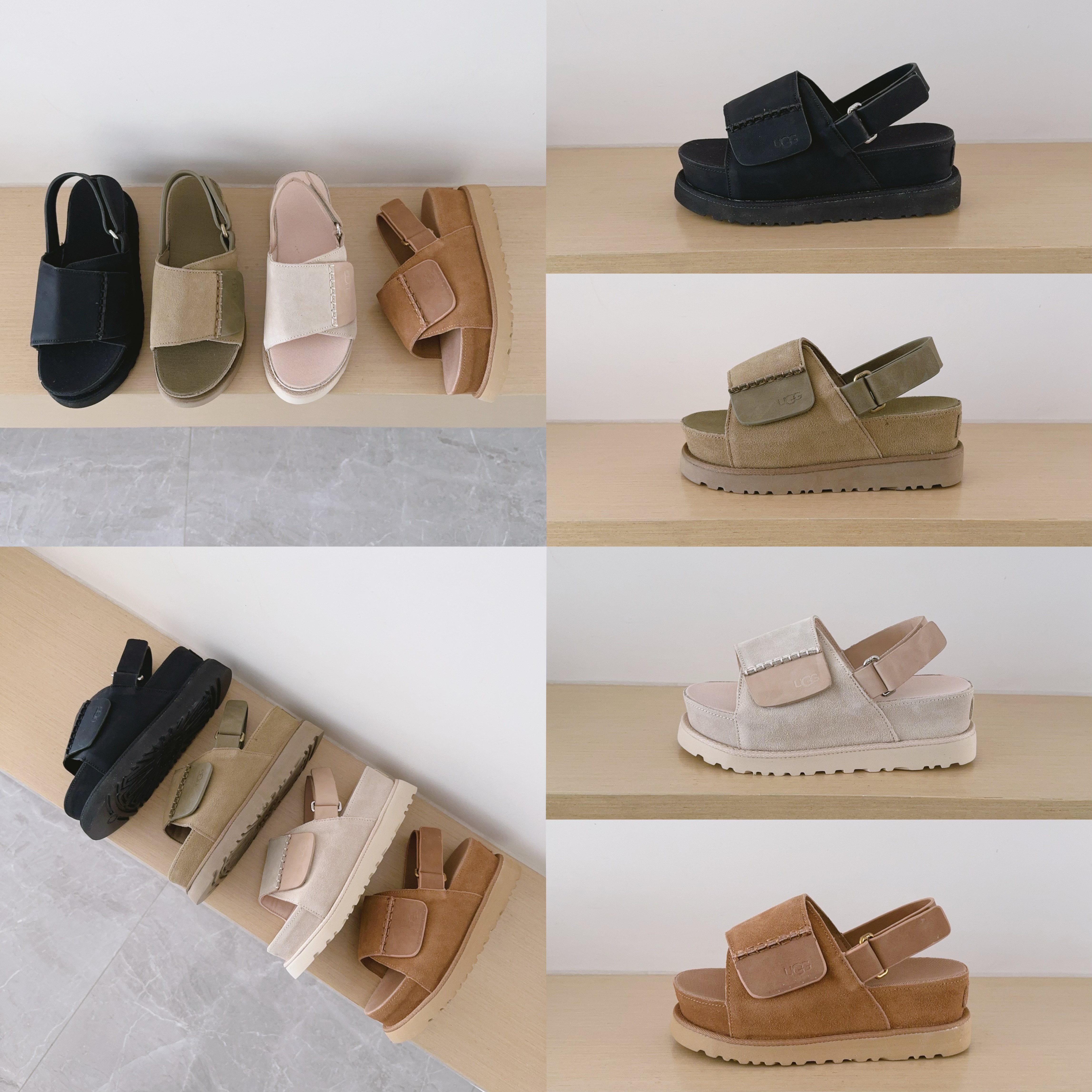 Wide Hook-And-Loop Backstrap Sandals