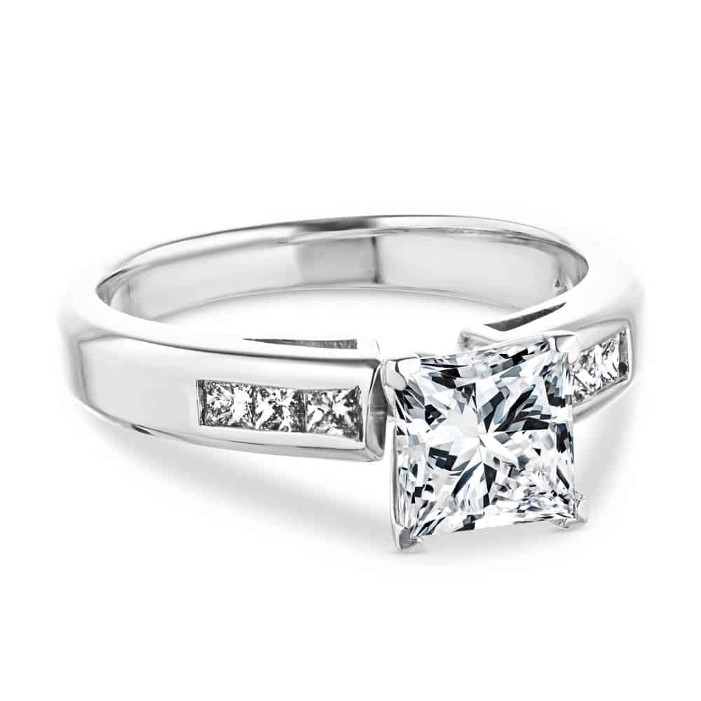 Melanie Lab Grown Diamond Channel Side Stone Engagement Ring