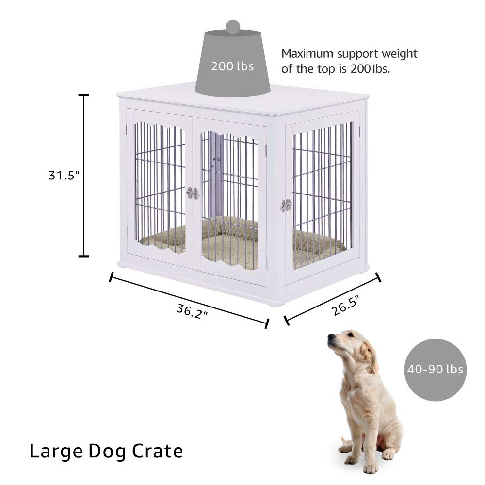 Furniture Style Dog Crate End Table with Cushion