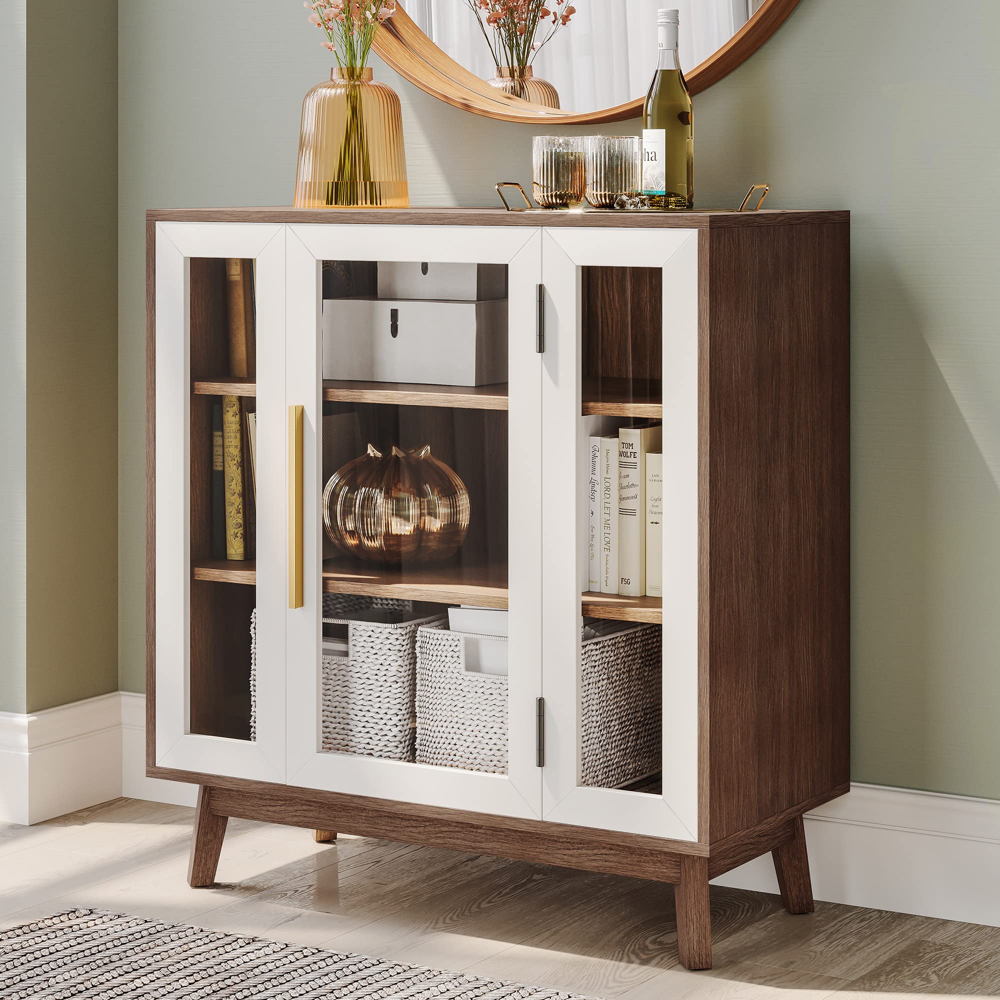 Sideboard Buffet Cabinet with 3 Drawers & 2 Doors